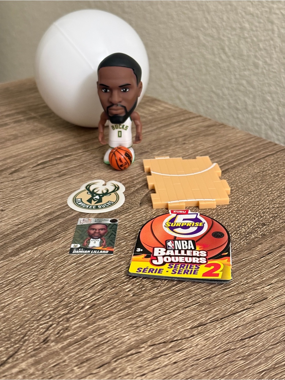 Like-New! NBA Ballers Series 2 Milwaukee Buck Damian Lillard White Jersey